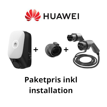 Paketpris Huawei 22kW laddbox + laddkabel + hållare inkl installation