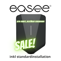 SUPERDEAL på Easee Charge Lite black 11kW laddbox inkl installation