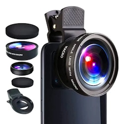 Macro and wide angle mobile phone lens 2 in 1
