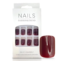 Press On False Nails - Bordeaux