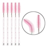 Mascaraborste Glitter Rosa - 50pack