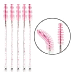 Mascaraborste Glitter Rosa - 50pack