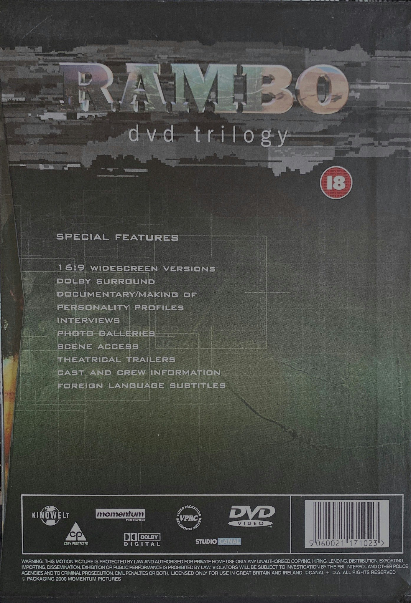 Rambo Trilogy (Beg. DVD Boxset, UK Import)