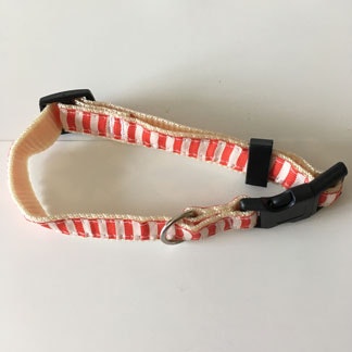 Halsband Röd/Beige 13-25 cm
