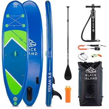 SUP+kanot paket Black Island VERAN SUP 9'6 inkl ryggstöd & dubbelpadel