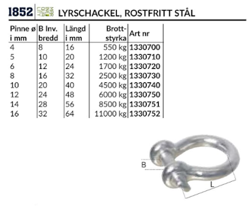 Lyrschackel RF stål 6 mm