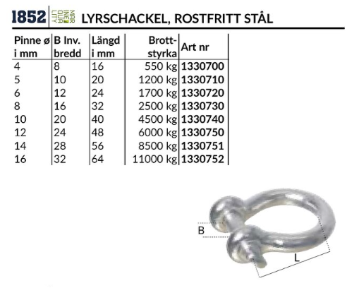 Lyrschackel RF stål 5 mm