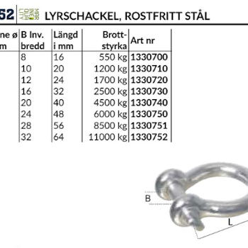 Lyrschackel RF stål 10 mm