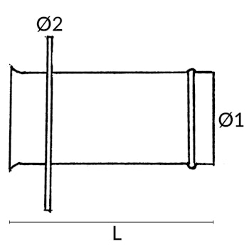 1852 avgasgenomföring rak 51 mm 2" RF