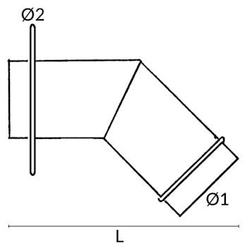 1852 avgasgenomföring 45º vinklad, 101 mm 4" RF