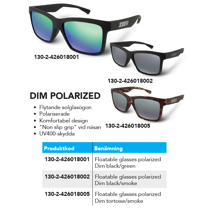 JOBE Floatable glasses polarized Dim