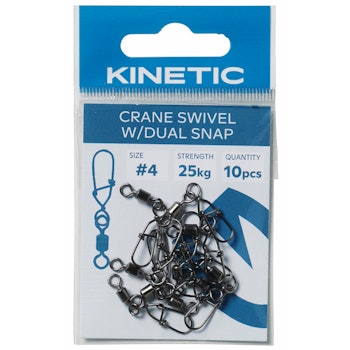 Kinetic Crane svirvel med spänne stl. #4 10st.