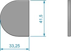 Täcklock gångjärn 34,25x41,5mm