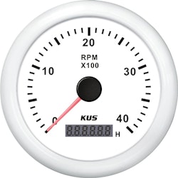 Kus Varvräknare diesel 0-4000rpm vit 12/24v ø85