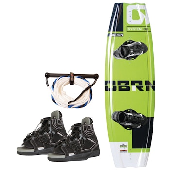 O'brien wakeboard-paket; bräda 135 cm, bindning, lina och väska