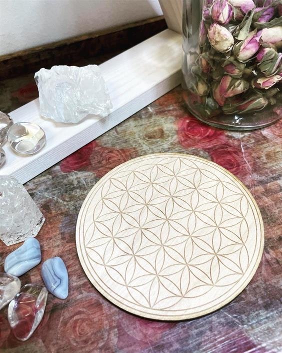 Träplatta Flower of life