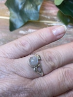 Månsten ring silver 925 (ställbar)