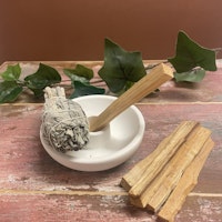 Palo santo- vit salvia hållare