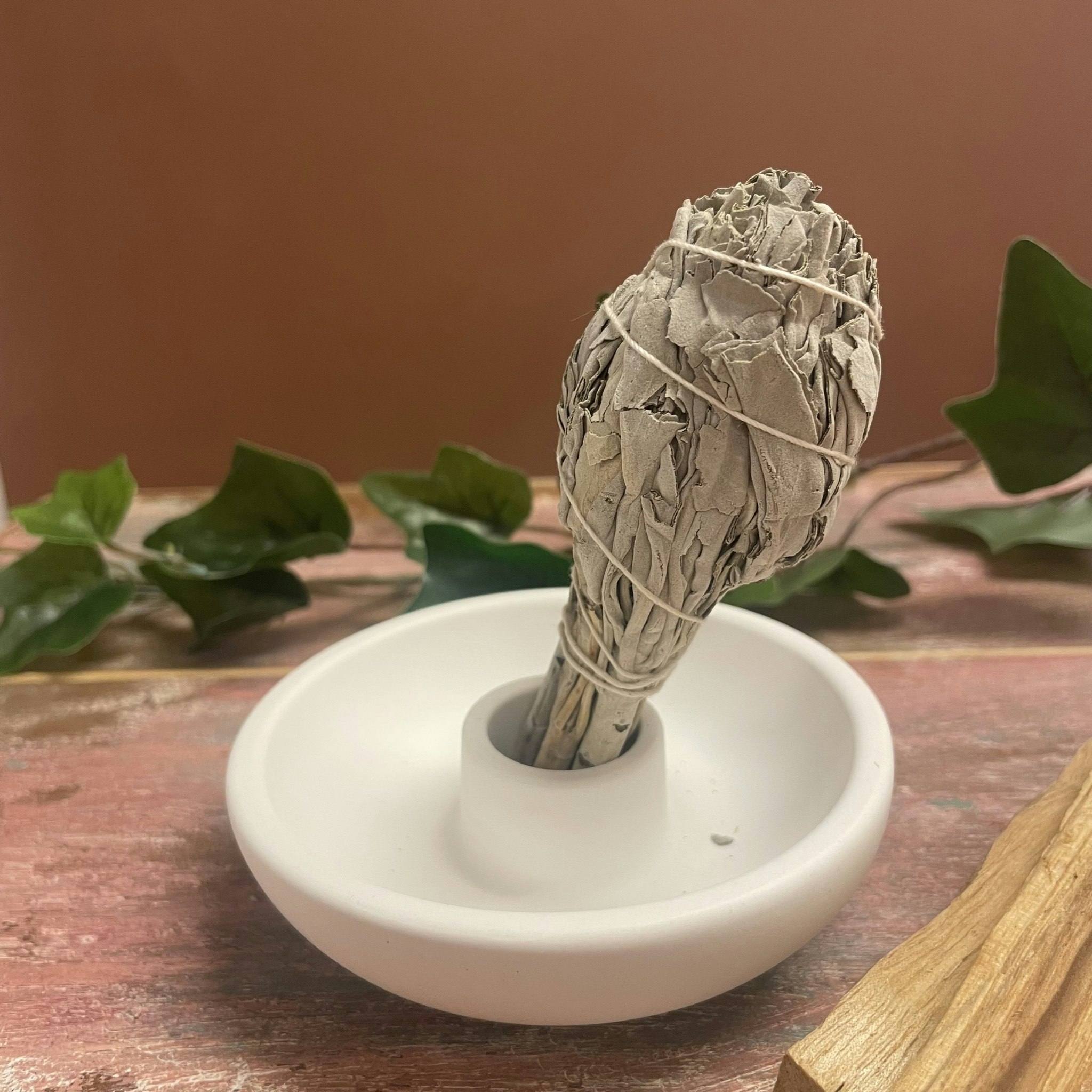 Palo santo- vit salvia hållare