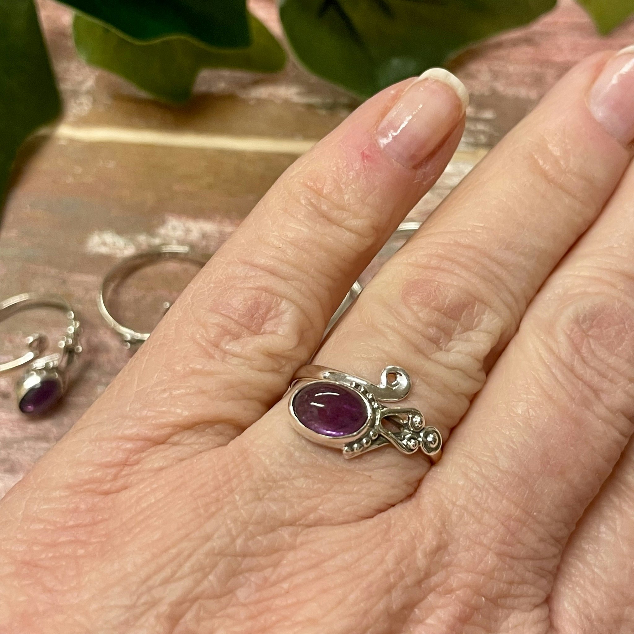 Ametist ring silver 925 ( ställbar)