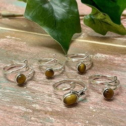 Tigeröga ring silver 925 (ställbar)