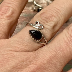 Onyx ring silver 925 (ställbar)