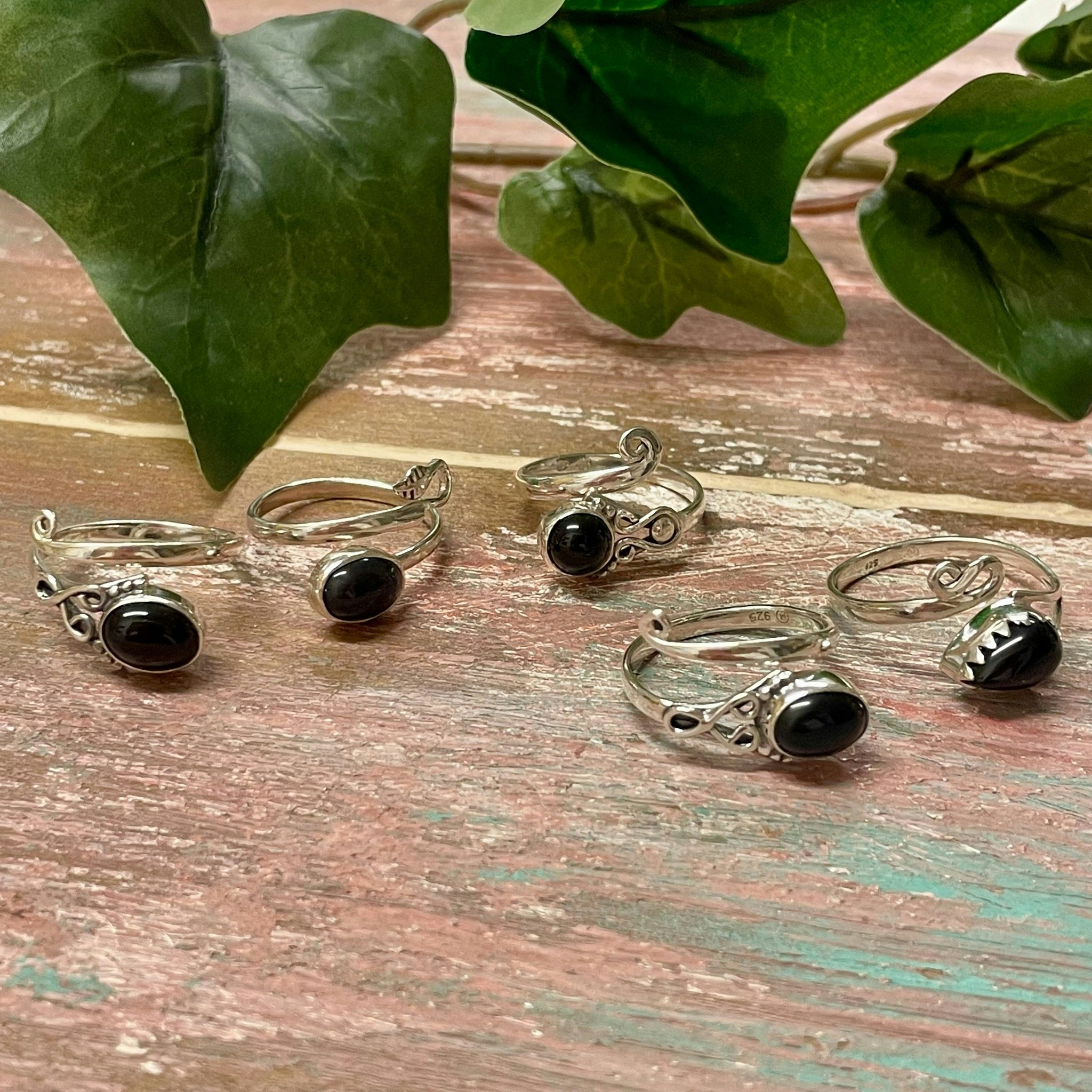 Onyx ring silver 925 (ställbar)