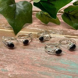 Onyx ring silver 925 (ställbar)