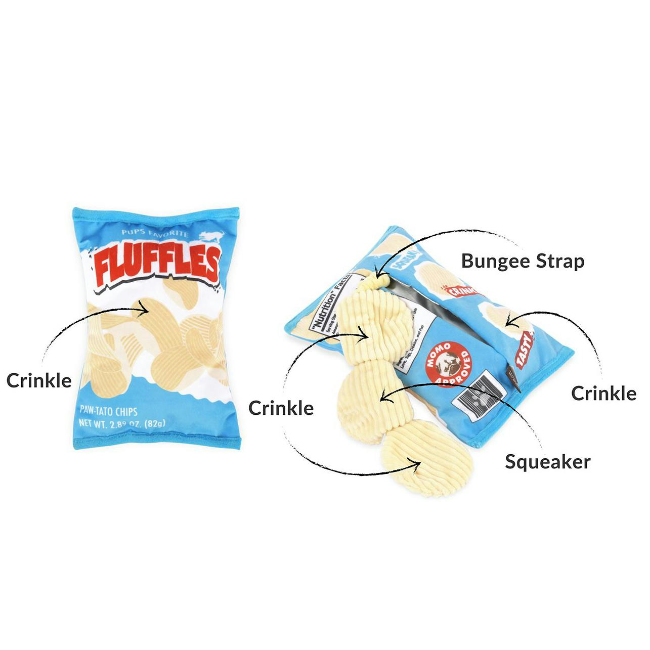 Fluffles Chips Hundleksak