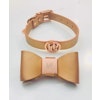 Hundhalsband PU-Leather Bow Collar, Cinnamon