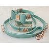 Hundhalsband PU-Leather Bow Collar, Aquamarine