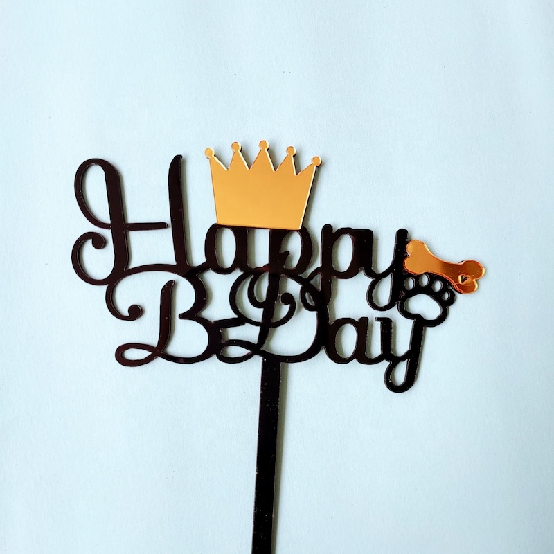 Pet Cake Decoration "Happy Barkday Crown"
