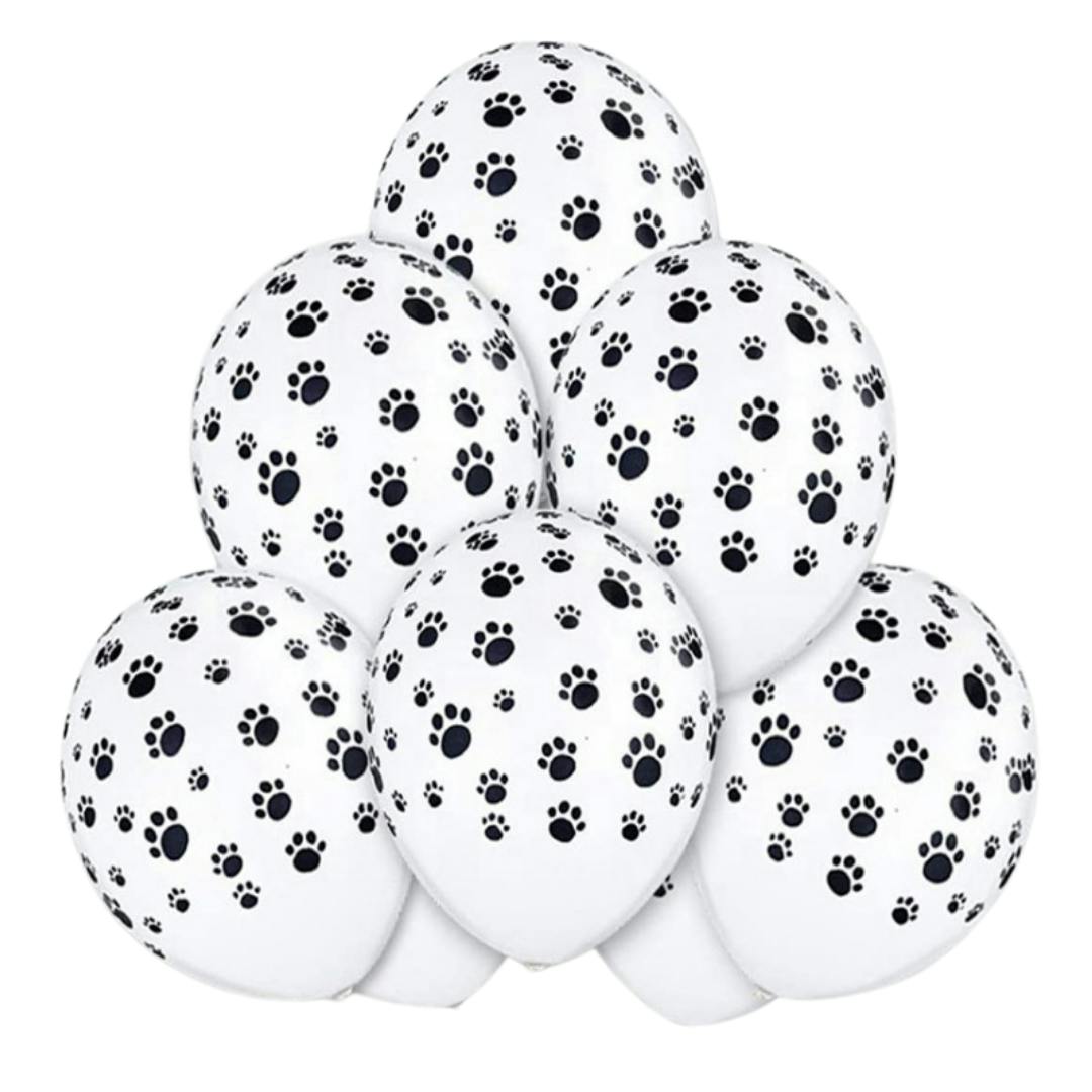 Ballonger Vita med tassar 10-pack