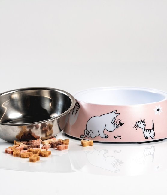 Moomin Pets food bowl, Pink Small