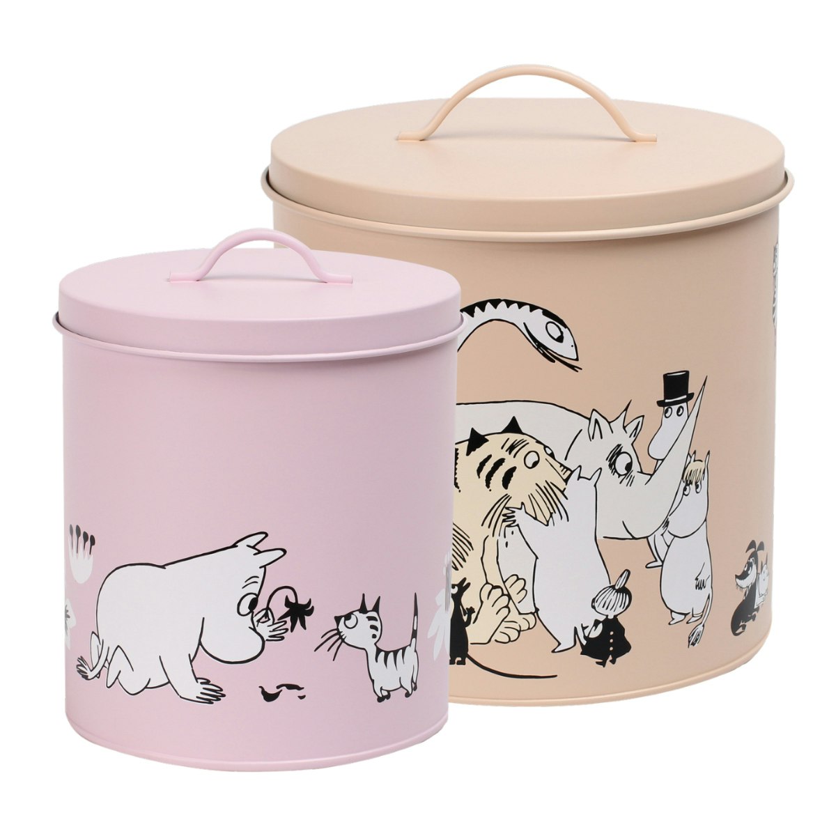 Moomin Pets Tin Jar set, 2-pack Pink/Beige