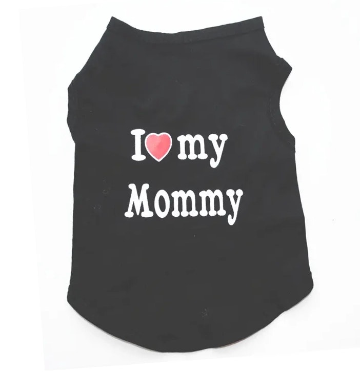 T-shirt Hund "I Love Mommy" Svart