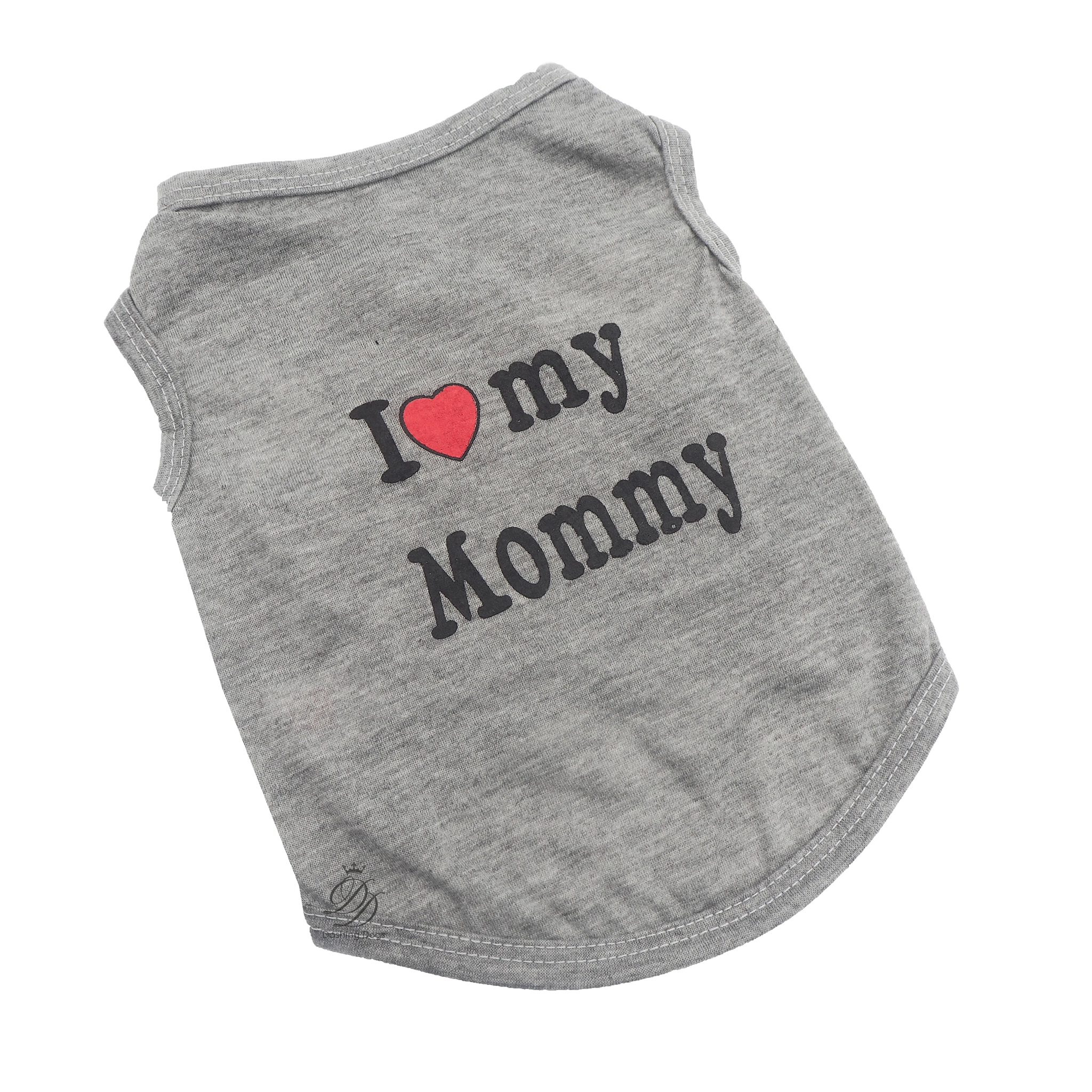 T-shirt Hund "I Love Mommy" Grå