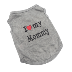 T-shirt Hund "I Love Mommy" Grå