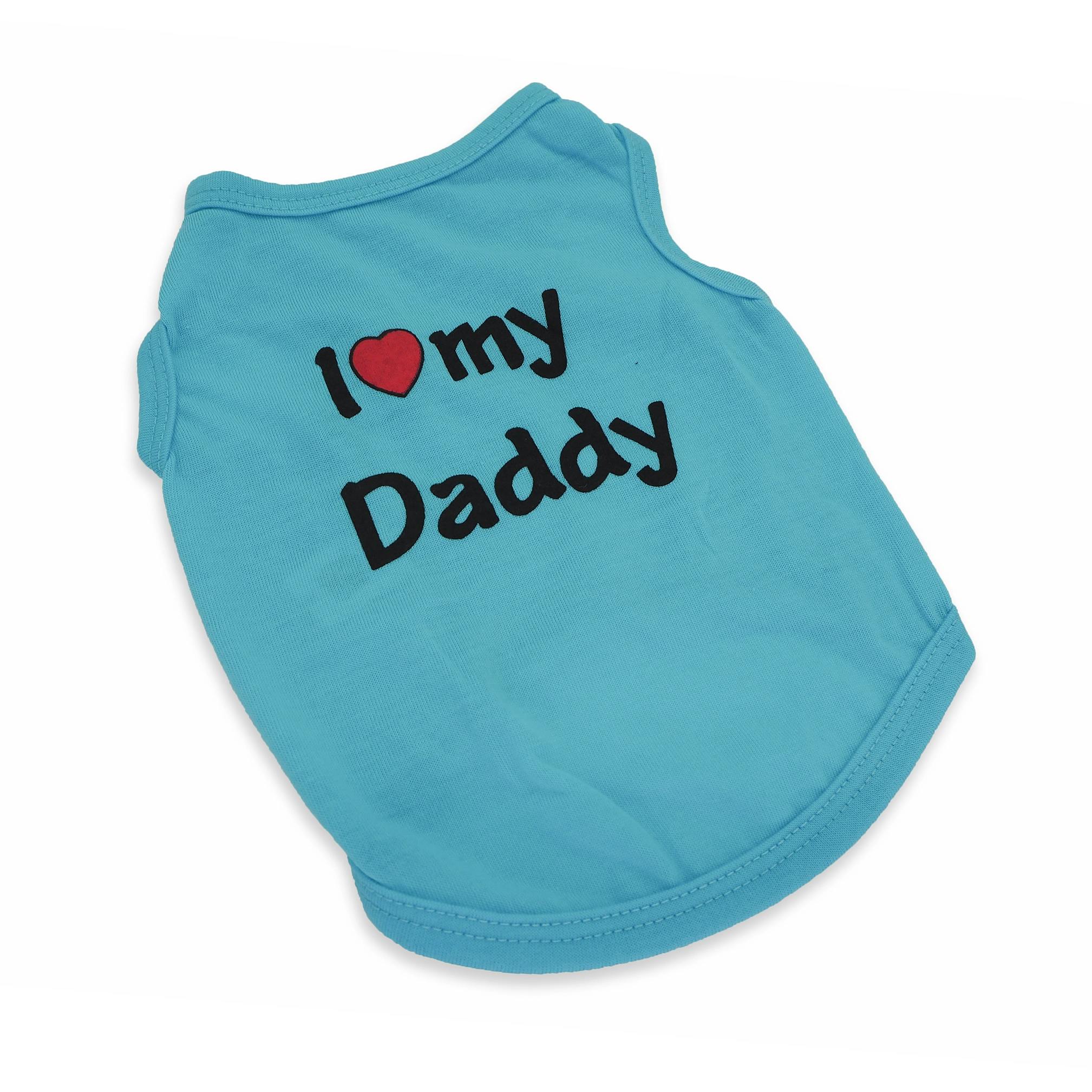 T-shirt Hund "I Love Daddy" Blå