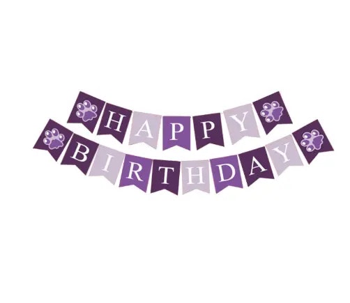Pet Party Hanging Banner Lila