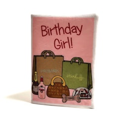 Birthday Girl Card, Hundleksak