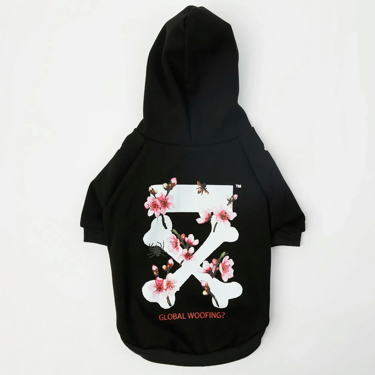 Woof Hoodie Black Floral