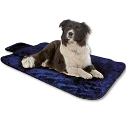 Blue Furry Blanket w. waterproof bottom