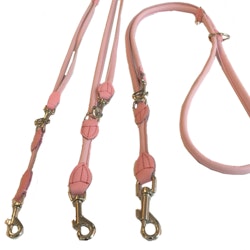 Round Adjustable Leash chrome, Baby Pink 6mm