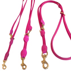 Round Adjustable Leash Brass, Dark Pink 6mm