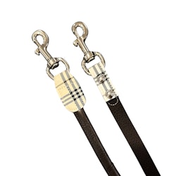 Happy House Checker Leather Collar/Leash