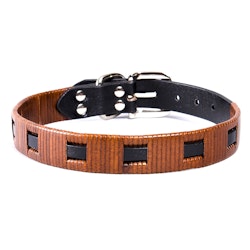 Tex Leather woven Collar - Black/Brown