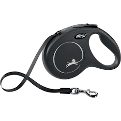 Flexi New Classic M, 5m band, Svart