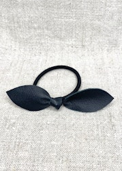 Svart läderrosett-gummiband