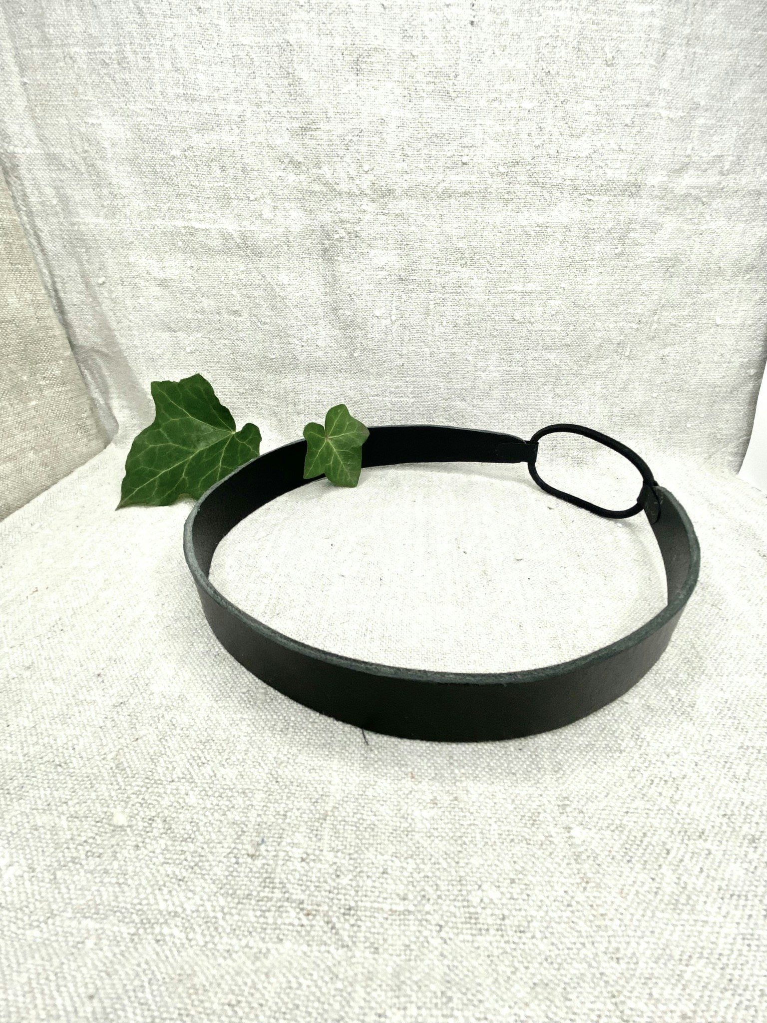 Läder-hårband, svart 2,5 cm